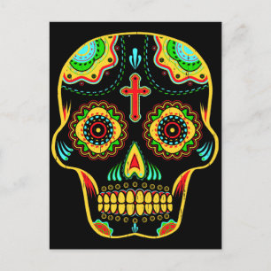 Sugar skull full color postcard