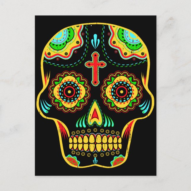 Sugar skull full color postcard (Front)