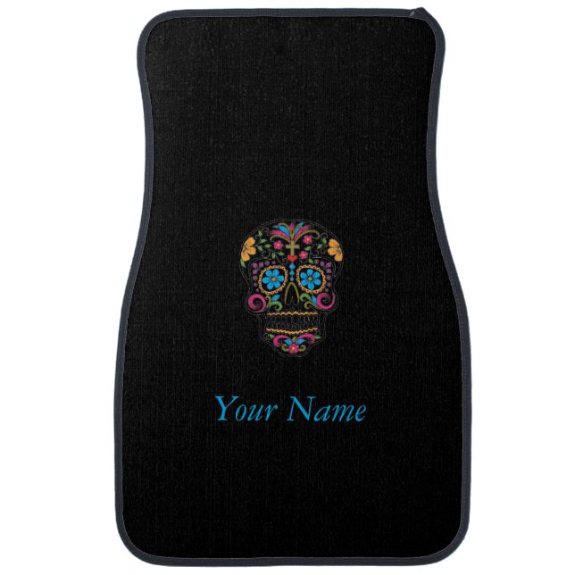 Sugar Skull Full Set Car Floor Mats (Front)