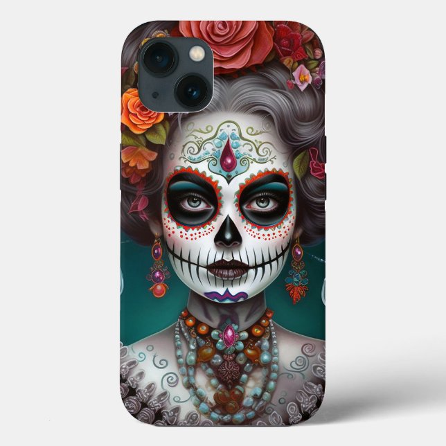 Sugar Skull Girl Day Of The Dead Case-Mate iPhone Case (Back)