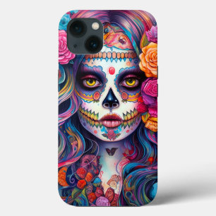 Sugar Skull Girl Day Of The Dead iPhone 13 Case