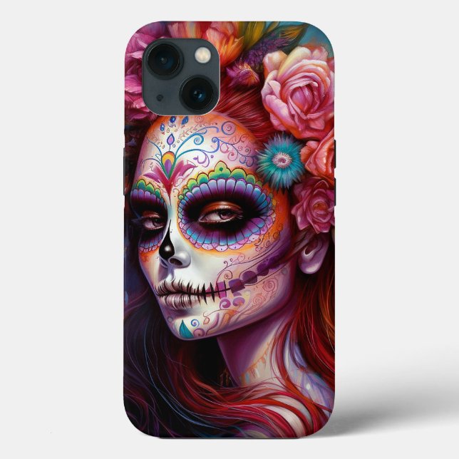 Sugar Skull Girl Day Of The Dead Case-Mate iPhone Case (Back)