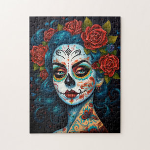 Sugar Skull Girl Day Of The Dead Jigsaw Puzzle