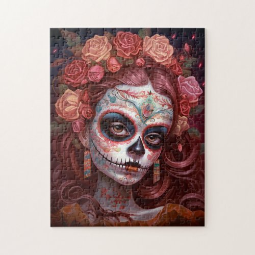Sugar Skull Girl Day Of The Dead Jigsaw Puzzle