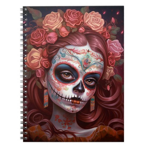 Sugar Skull Girl Day Of The Dead Notebook