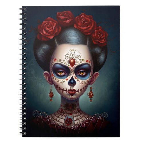 Sugar Skull Girl Day Of The Dead Notebook