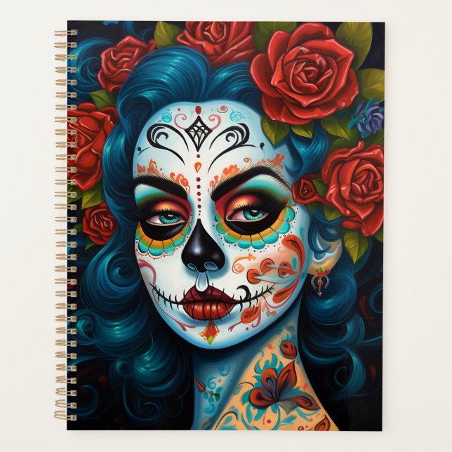 Sugar Skull Girl Day Of The Dead Planner (Front)