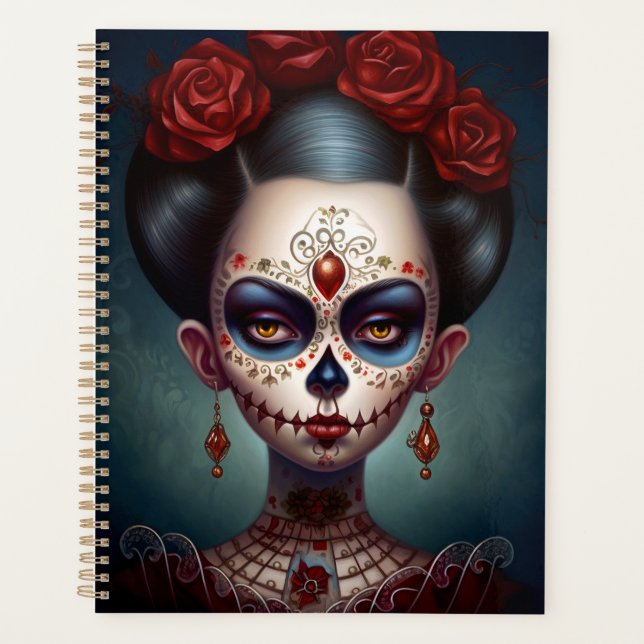 Sugar Skull Girl Day Of The Dead Planner (Front)