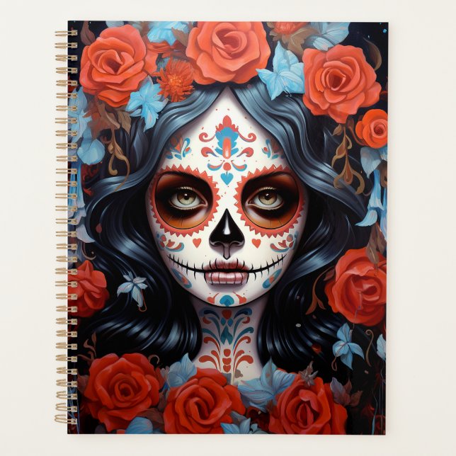 Sugar Skull Girl Day Of The Dead Planner (Front)