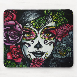Sugar Skull Girl, Dia de los Muertos #8 Mouse Pad