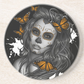 Sugar Skull Girl Drink Coaster