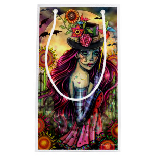Sugar Skull Girl Fantasy Halloween Art Small Gift Bag