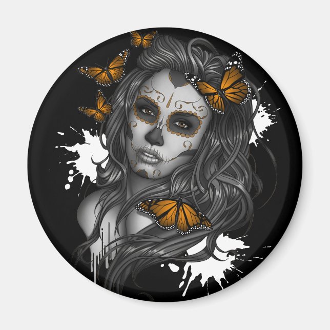 Sugar Skull Girl Magnet (Front)