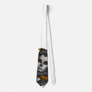 Sugar Skull Girl Neck Tie