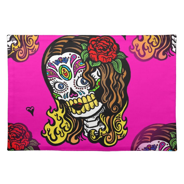 sugar skull girl placemat (Front)