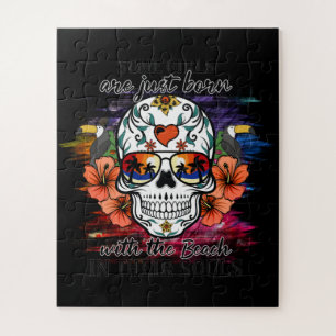 Sugar Skull Girls Are Just Born With The Beach Jigsaw Puzzle