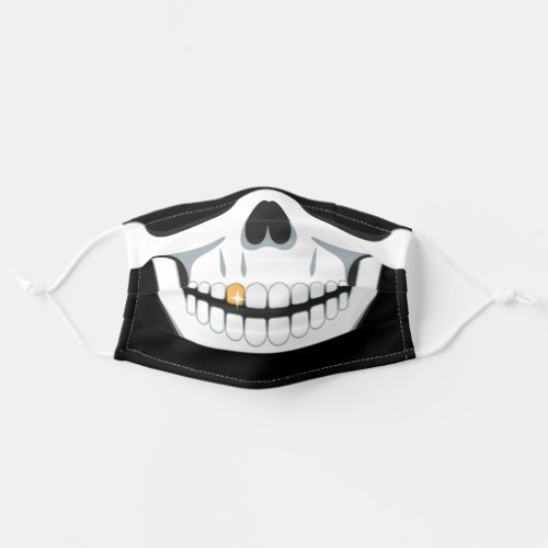 Sugar Skull Gold Tooth Fun Halloween Party Adult Cloth Face Mask