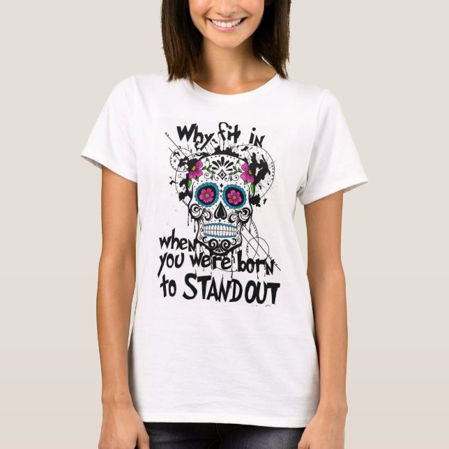 Sugar Skull & Graphics Shirt. Ladies T-Shirt (Front)