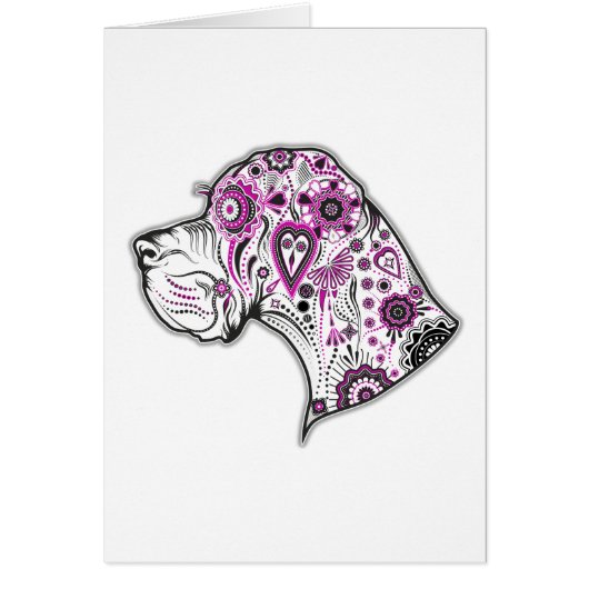 Sugar Skull Great Dane Cards (Front)