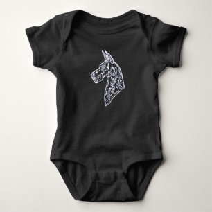 Sugar Skull Great Dane on Baby Romper