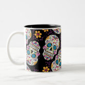 NOVA Black Floral Skull Halloween Mama Coffee Mug