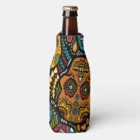SUGAR SKULL Halloween Bottle Cooler