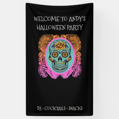 Sugar Skull Halloween Chalkboard  Banner