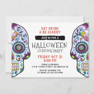 Sugar skull Halloween Custom Party Invite