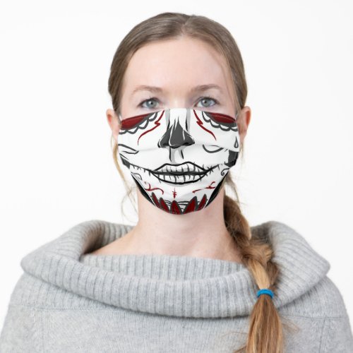 Sugar Skull Halloween Face Mask Ghost