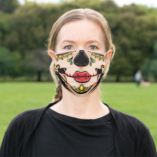 Sugar Skull  Halloween Face Mask Scary (Outside)