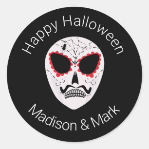 Sugar Skull Halloween Favor Classic Round Sticker