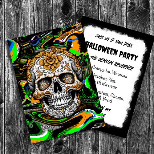 Sugar Skull Halloween Invitation