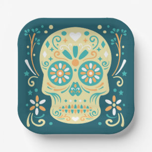 Sugar Skull Halloween Paper Plates