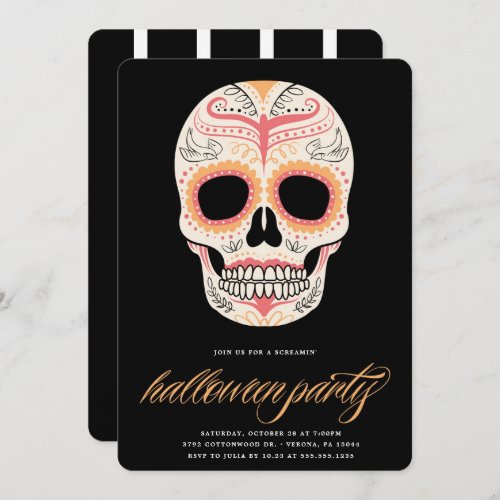 Sugar Skull Halloween Party Invitation