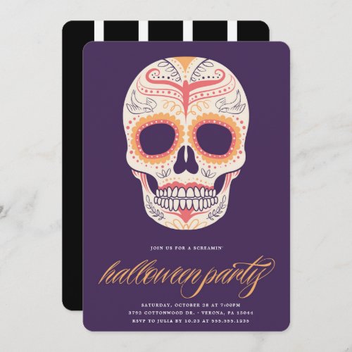 Sugar Skull Halloween Party Invitation