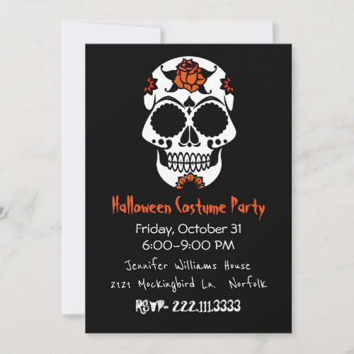 Sugar Skull Halloween Party Invitation