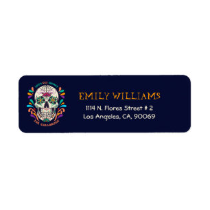 Sugar Skull Halloween Party Invitation Label