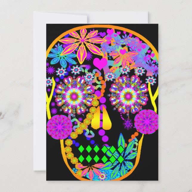 Sugar Skull | Hawaiian Tiki Invitation (Back)