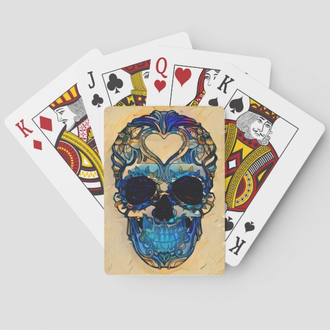 Sugar Skull - Heart Poker Cards (Back)