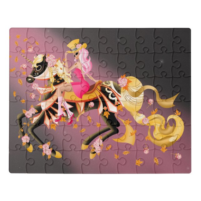 Sugar Skull Horse & Lady Pink  Puzzle (Puzzle Horizontal)
