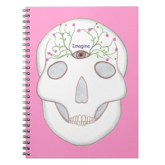 Sugar Skull Imagine Third Eye Flower Buds Notebook