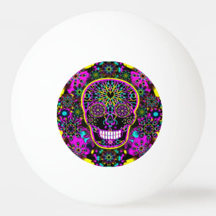 Sugar Skull in Neon Pink Ping Pong Ball
