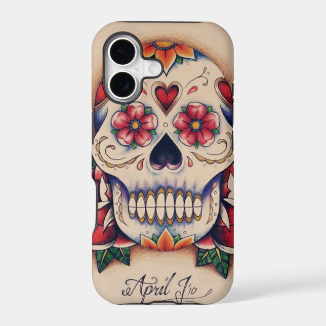sugar skull iphone case (Back)