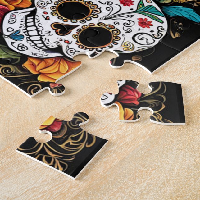Sugar Skull Jigsaw Puzzle – Día de Muertos Gift (Side)