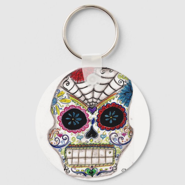 sugar skull keychain (Front)