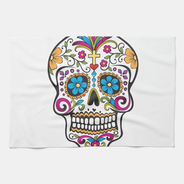 Sugar Skull Kitchen Towel (Horizontal)