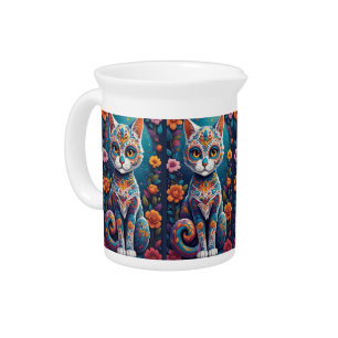 Sugar Skull Kitty Beverage Pitcher