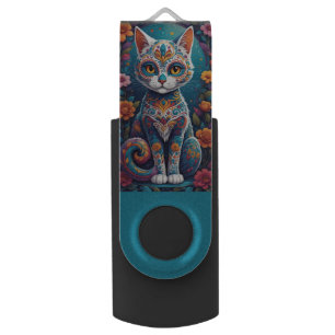 Sugar Skull Kitty Flash Drive