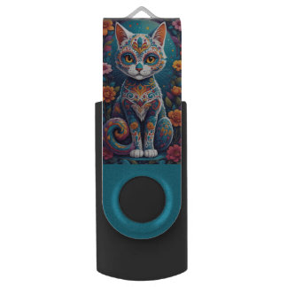 Sugar Skull Kitty Flash Drive