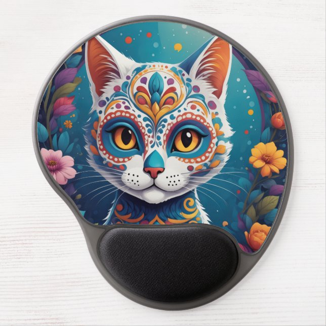 Sugar Skull Kitty Gel Mouse Pad (Front)